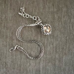 Brighton Elegant Silver Bracelet with Yellow Gemstone